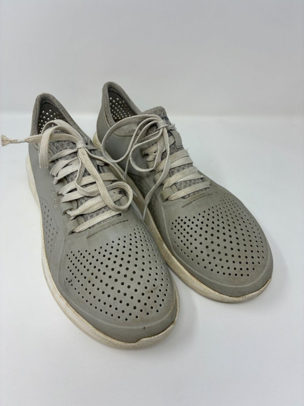 Crocs LiteRide Pacer Men’s Size 12 Gray Sneakers 204967 Lace Up Comfort Shoes